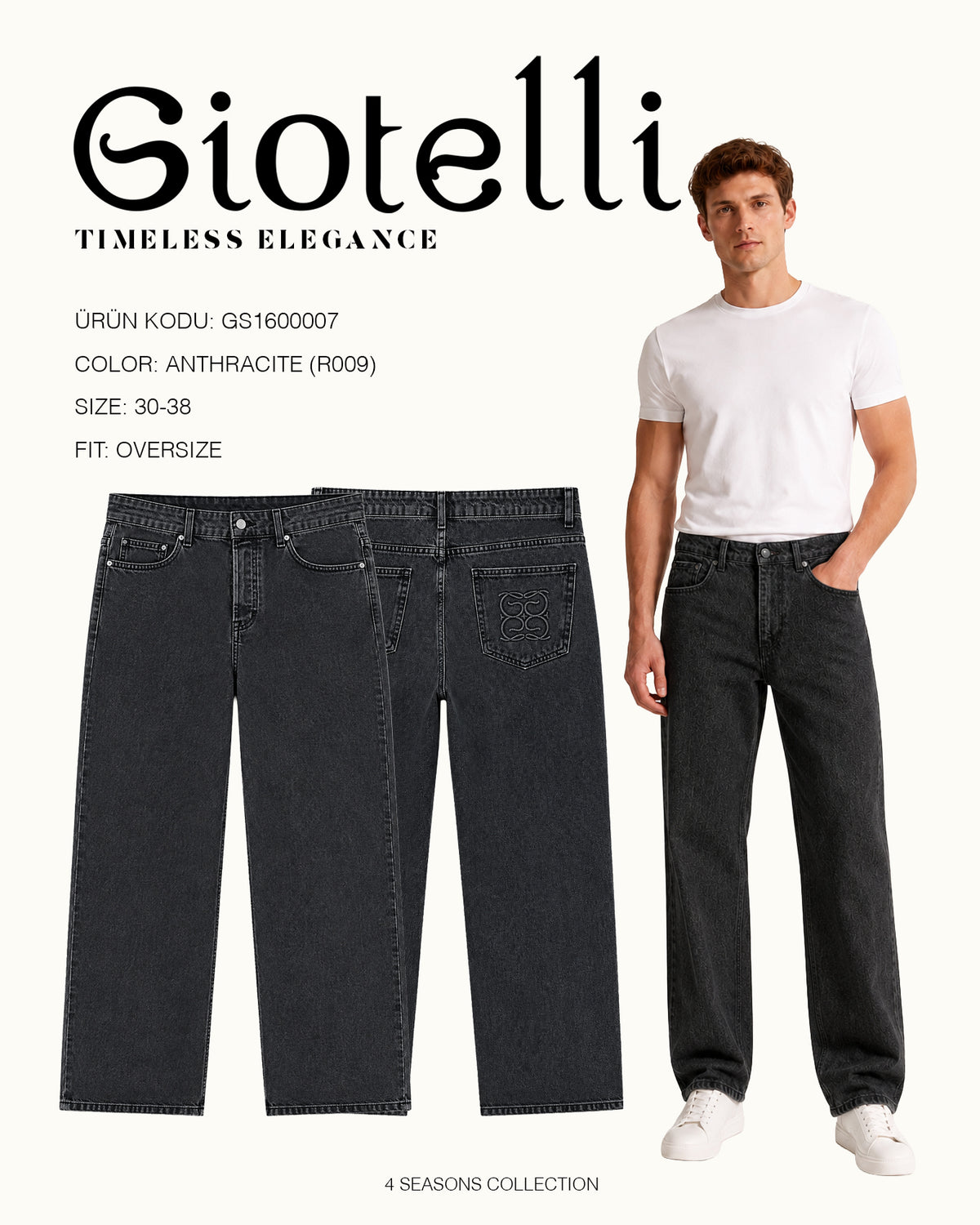 Giotelli 5-Pocket Oversize-Jeans – Marineblau