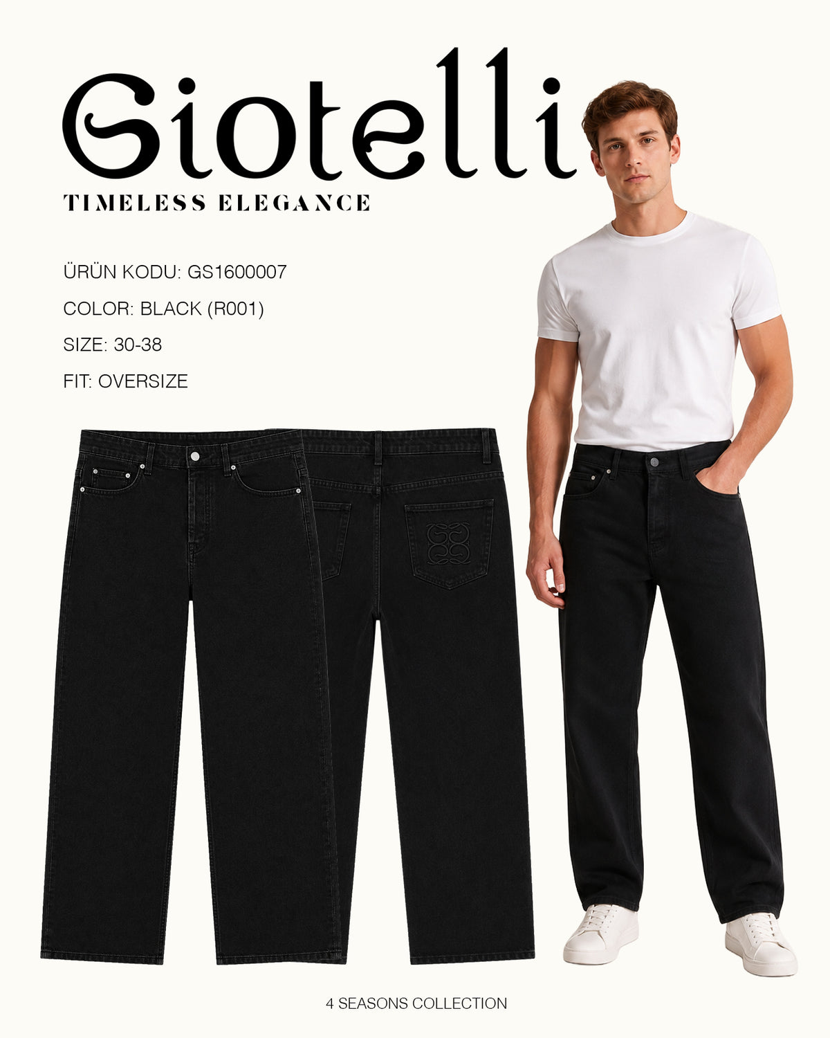 Giotelli 5-Pocket Oversize-Jeans – Marineblau