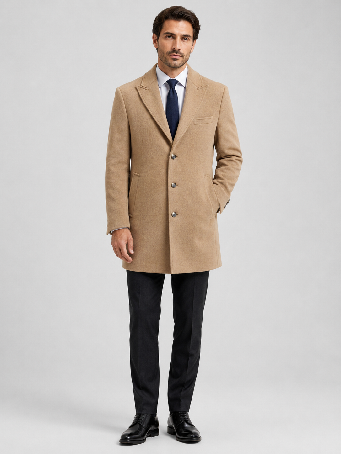 ROMANO – Wool Coat – Camel