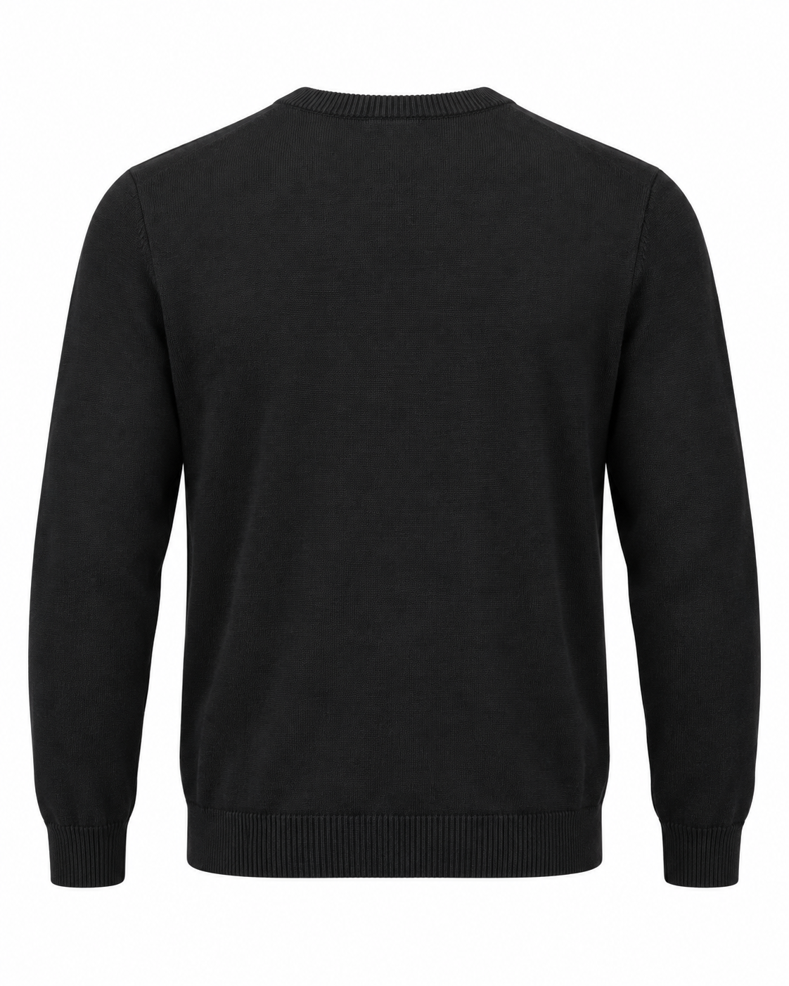 Crew-Neck Knit Sweater – Black