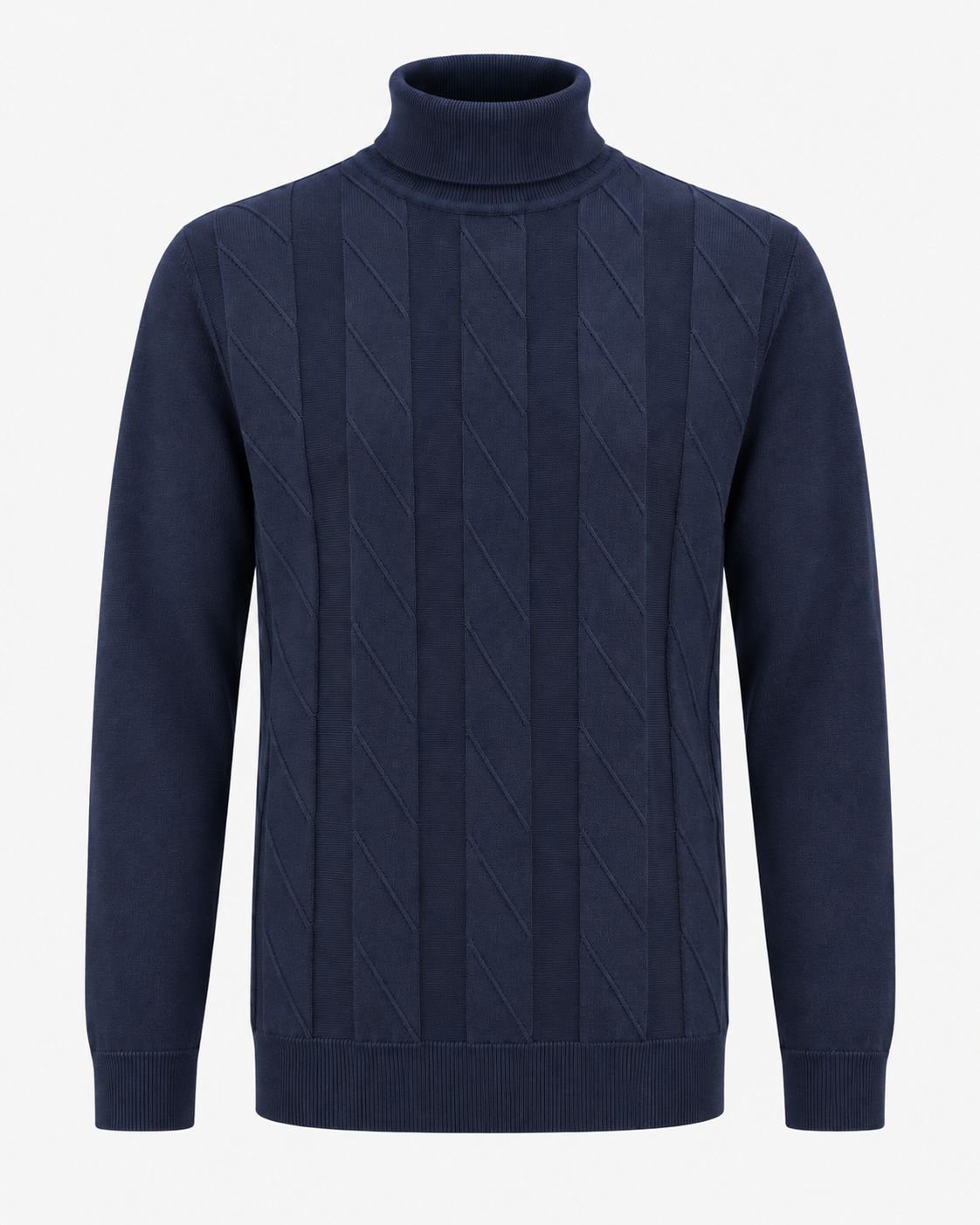 Giotelli Gemusterter Rollkragenpullover – Navy