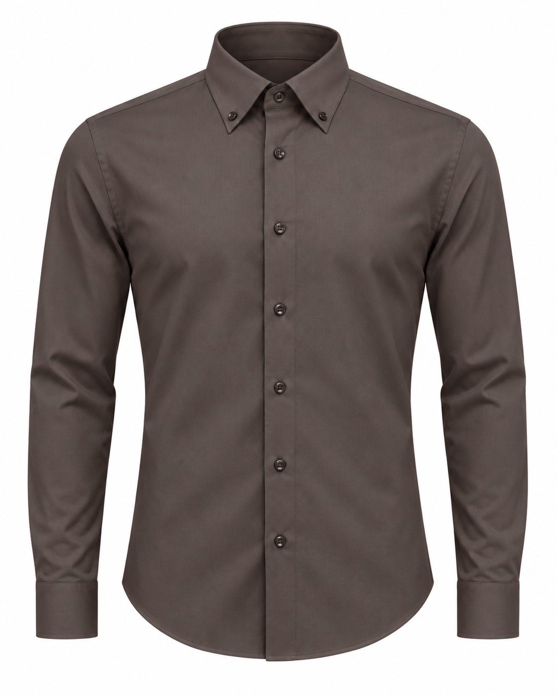 Giotelli Slim-Fit Hemd mit Button-down-Kragen – Brown