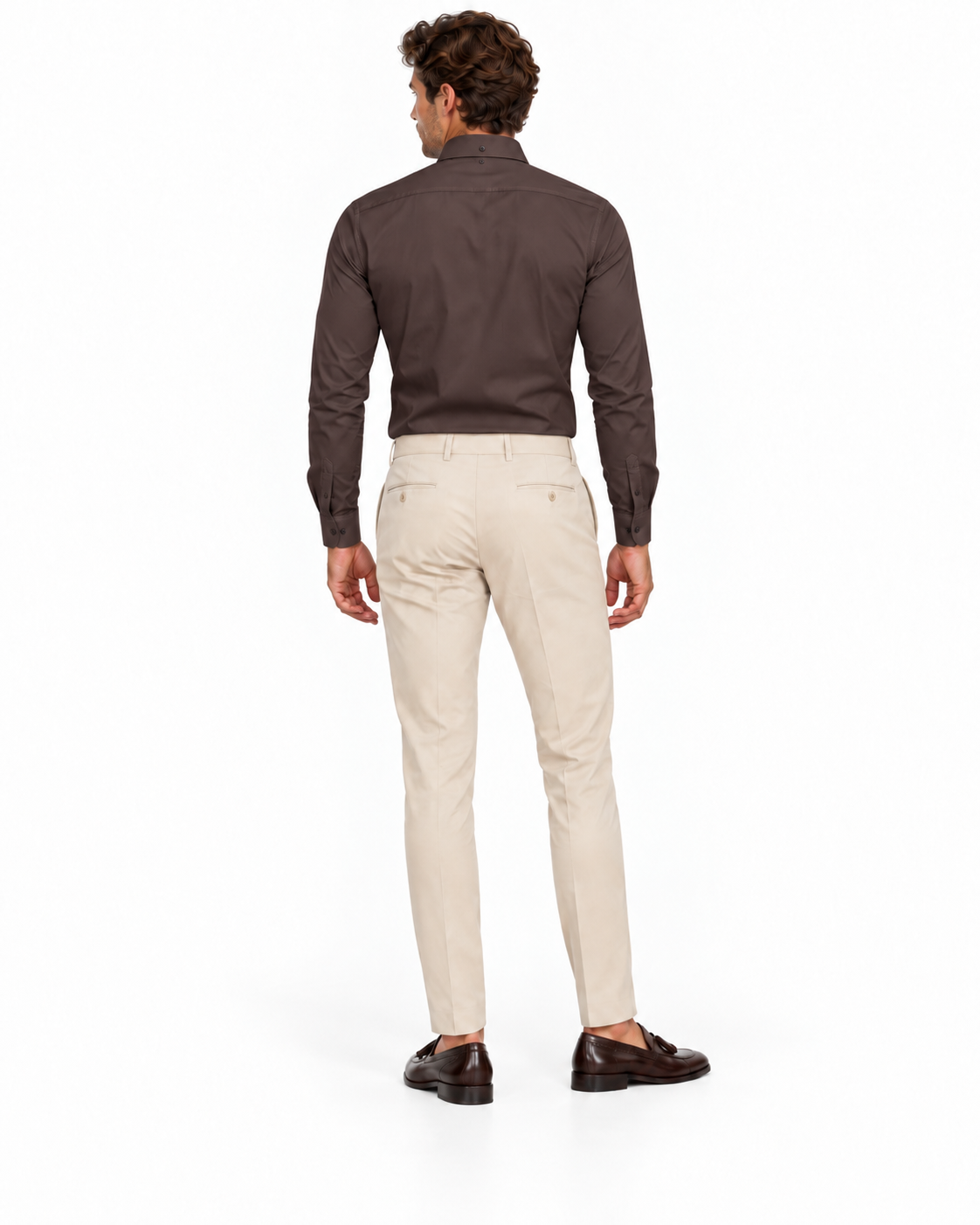 Giotelli Slim-Fit Hemd mit Button-down-Kragen – Brown