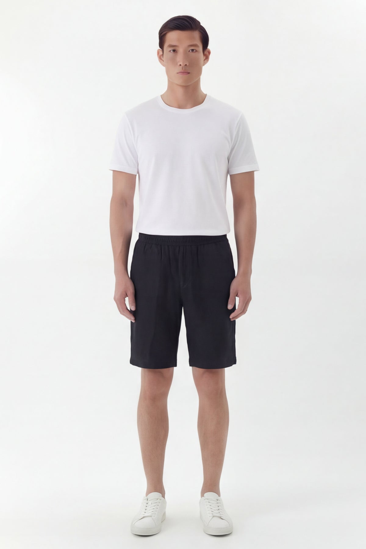 RIVA – Bermuda mit Elastikbund – Black