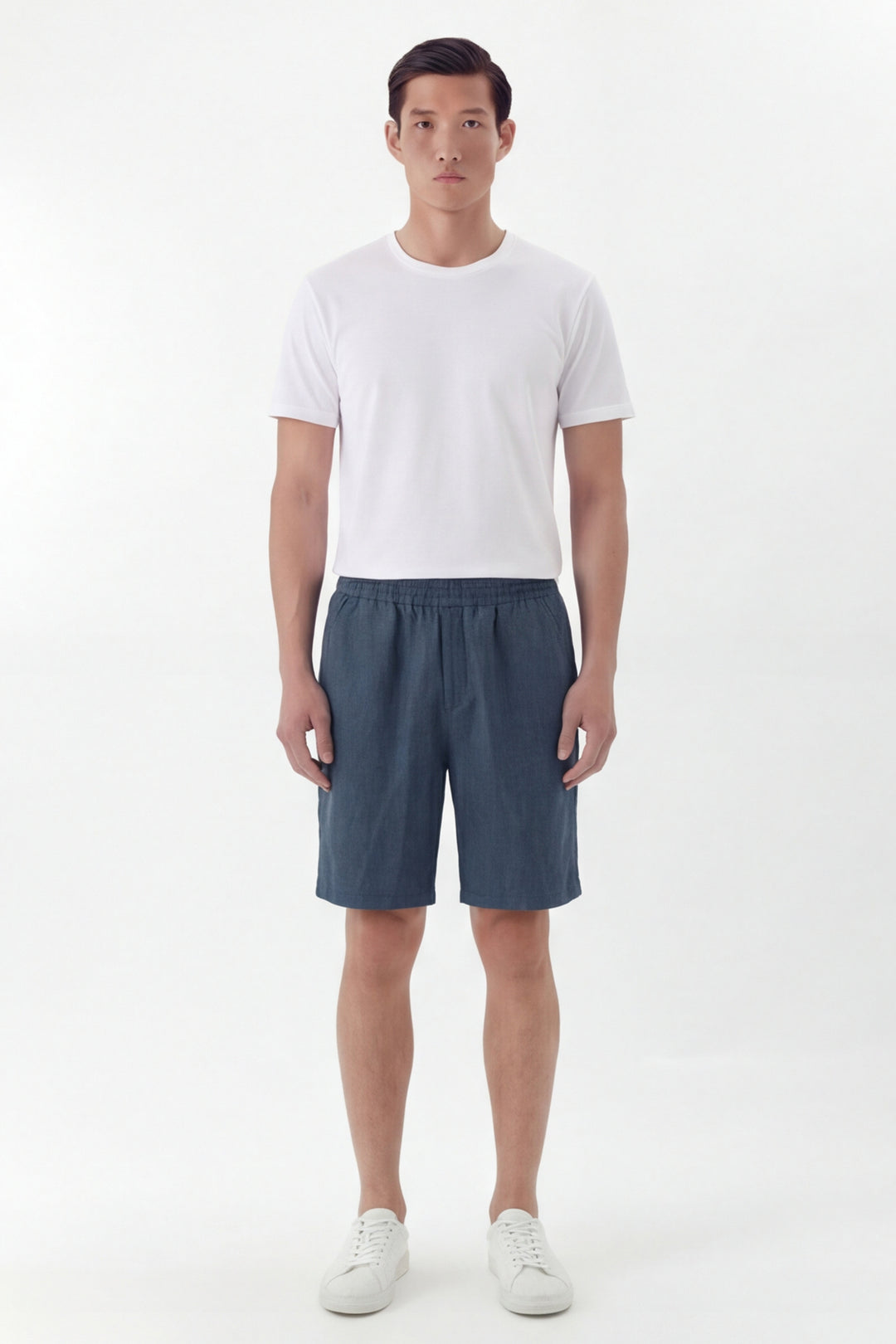 Premium Bermuda mit Elastikbund – Regular Fit#farbe_navy