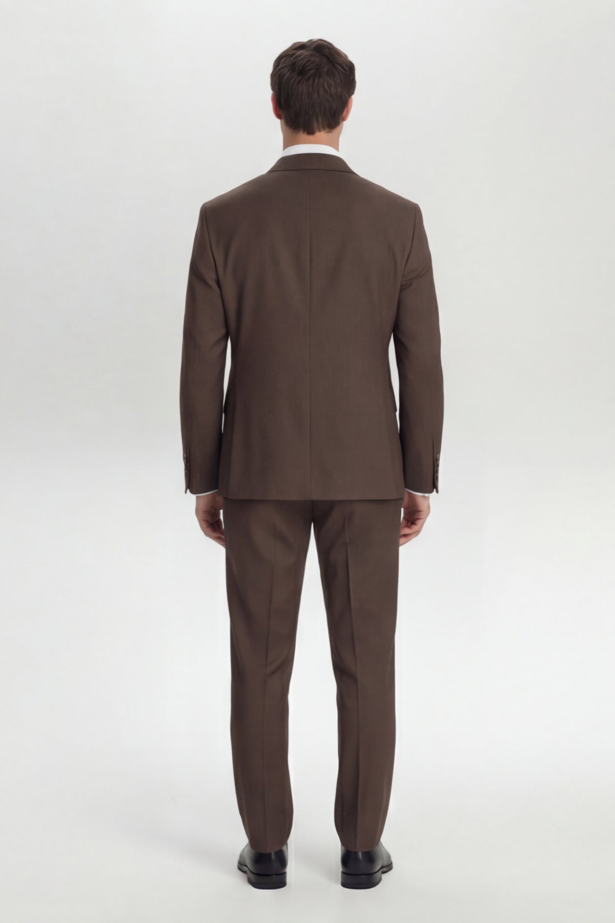 GENOVA – Klassischer Anzug mit Stretch – Brown