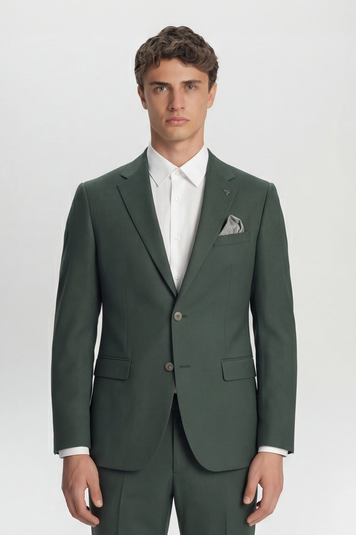 GENOVA – Klassischer Anzug mit Stretch – Green