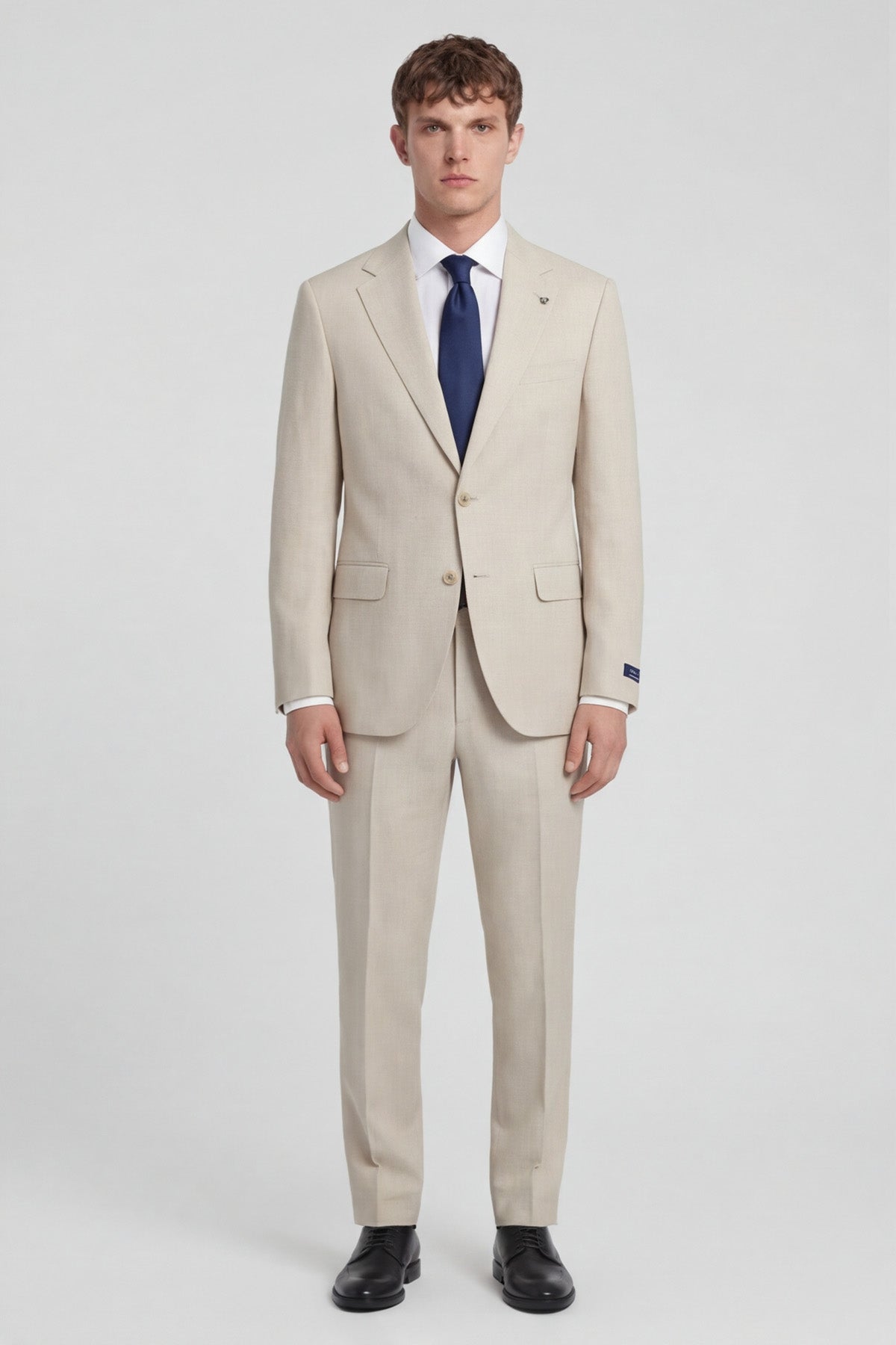BOLOGNA – Woll-Stretch-Anzug – Light Beige