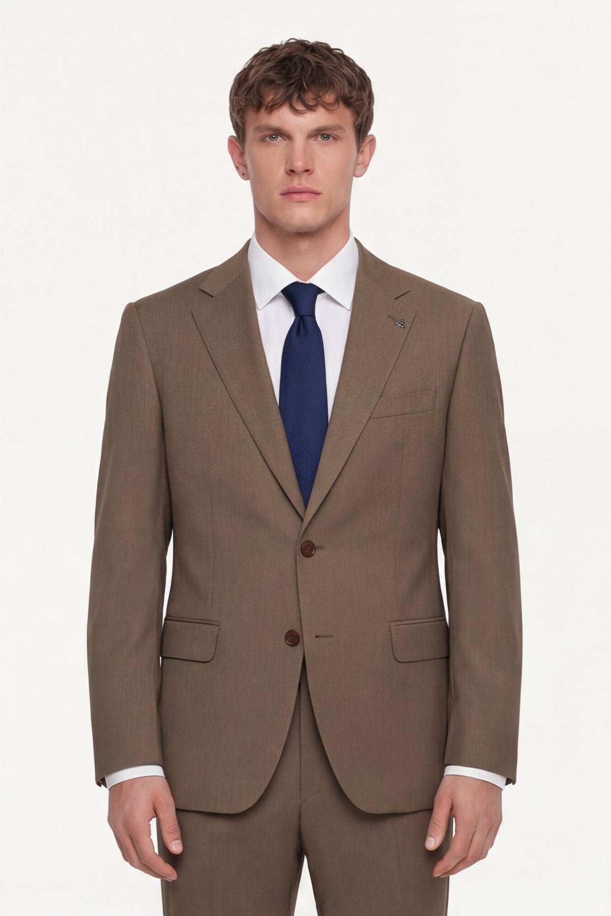 BOLOGNA – Woll-Stretch-Anzug – Light Brown