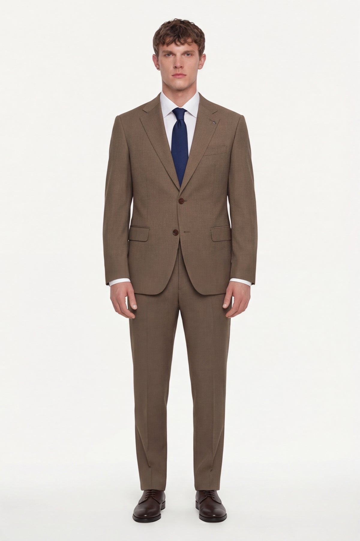 BOLOGNA – Woll-Stretch-Anzug – Light Brown