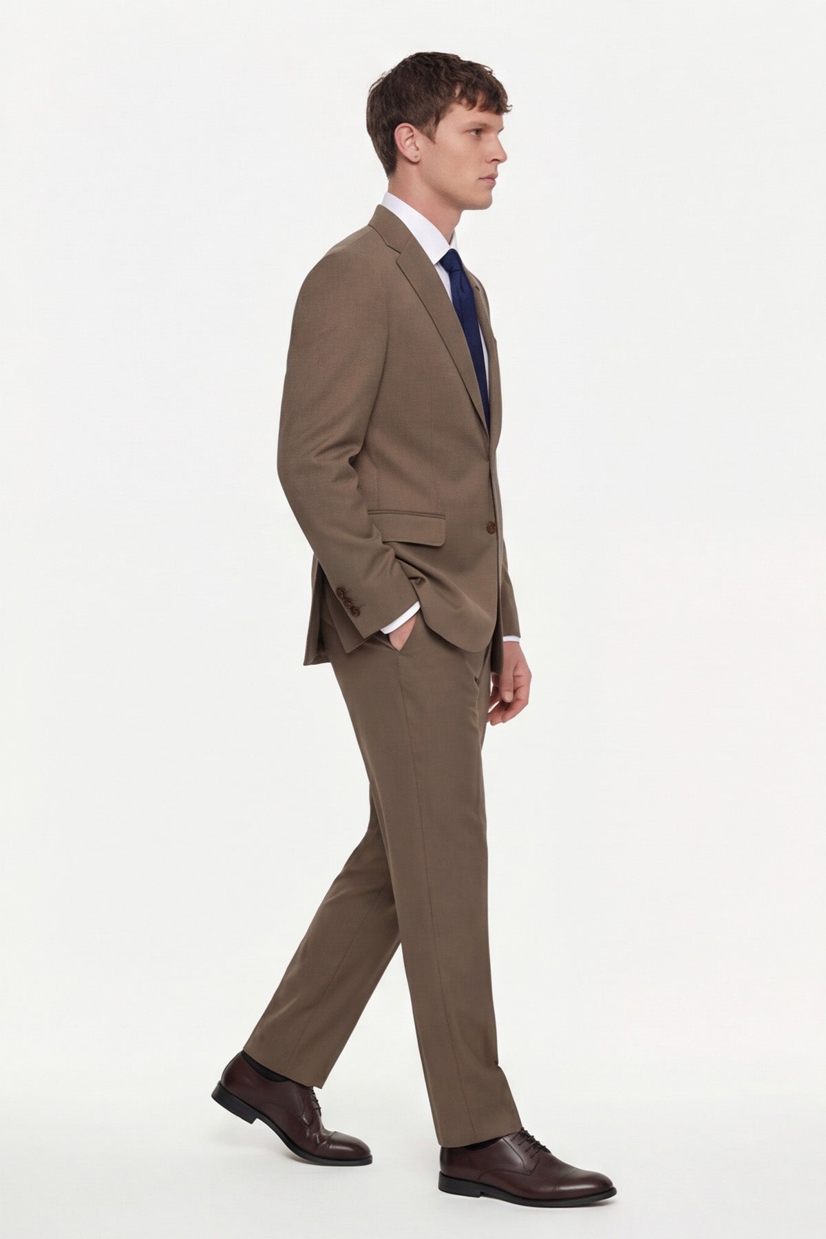 BOLOGNA – Woll-Stretch-Anzug – Light Brown