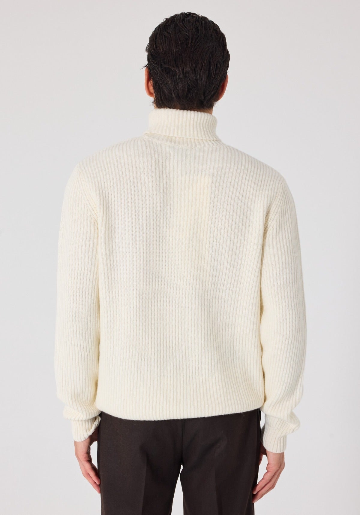 Giotelli Rollkragenpullover in Patentstrick – Marineblau
