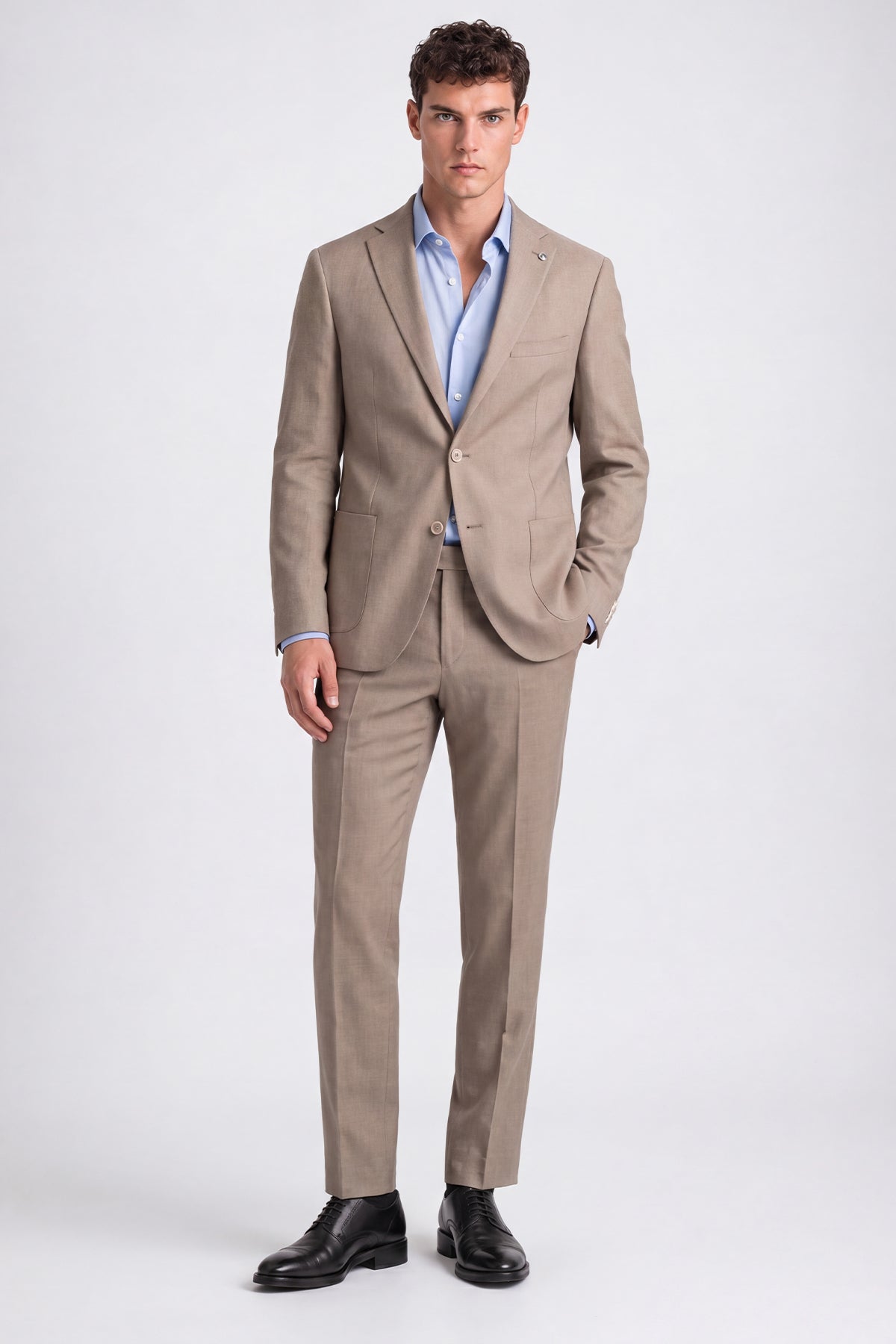 PALERMO – Leinen-Mix Anzug – Beige