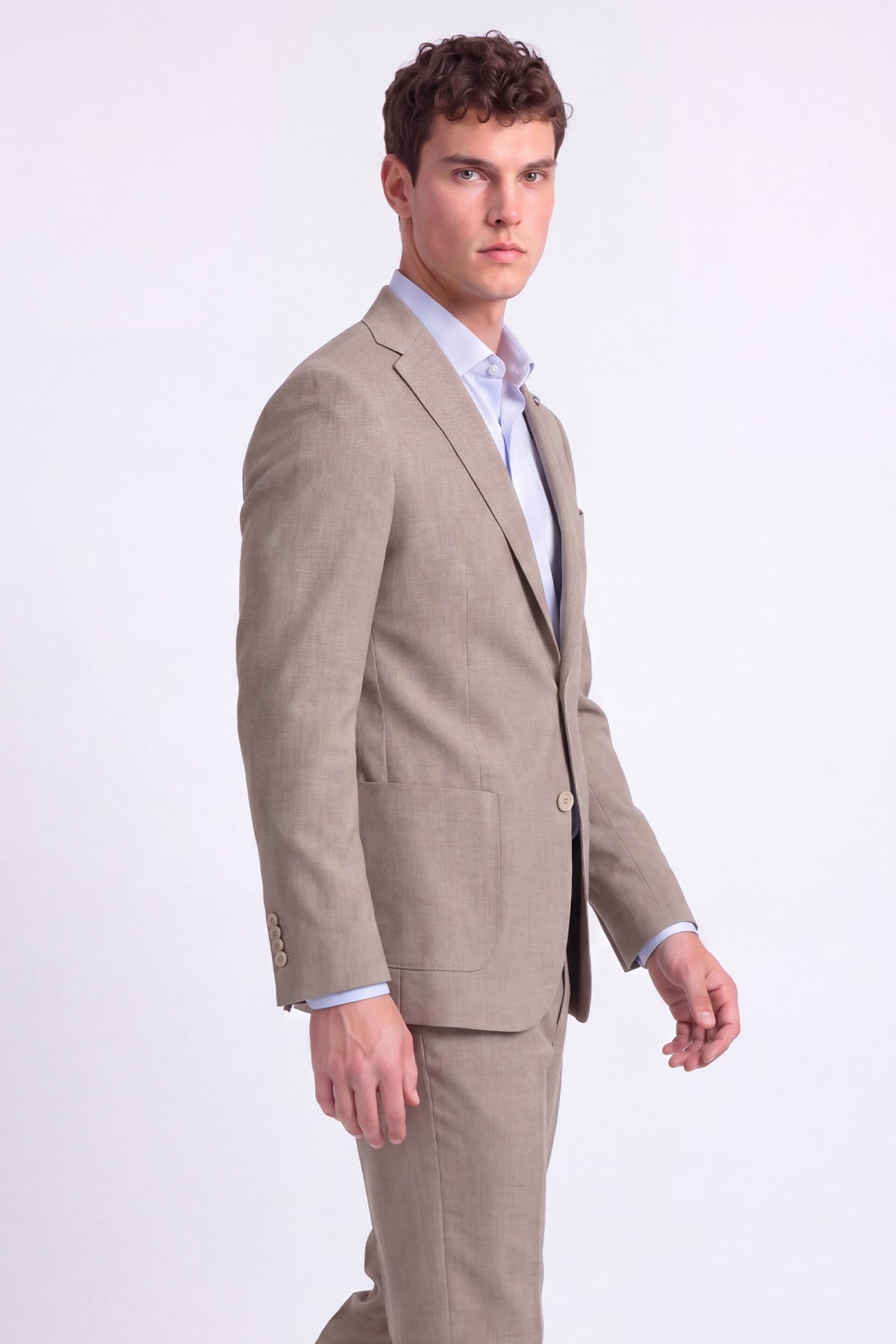 PALERMO – Leinen-Mix Anzug – Beige