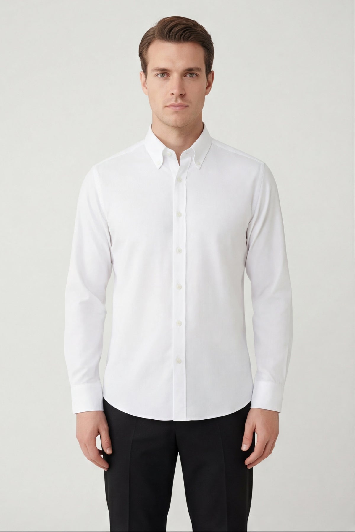 ADRIANO – Button-Down Hemd – White