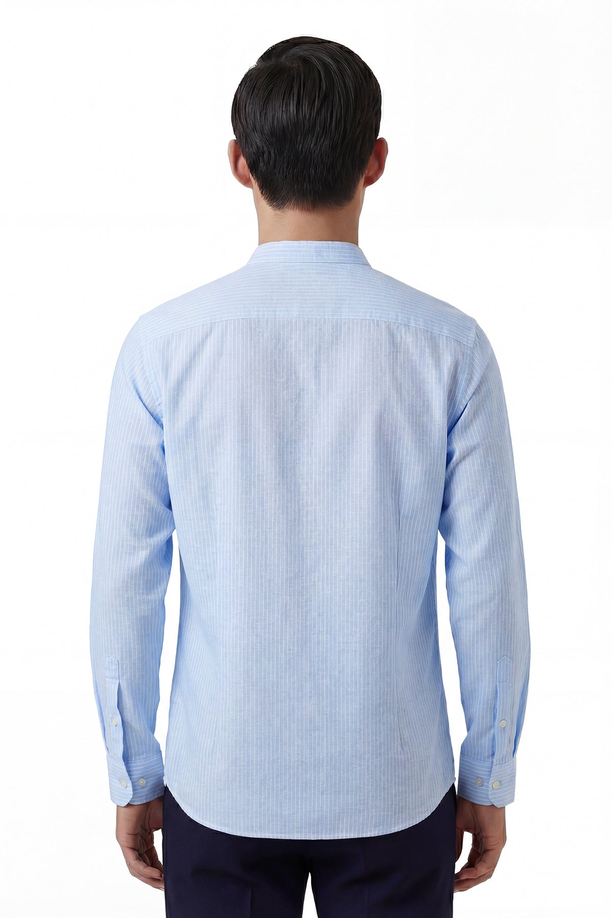 ARNO – Mandarin-Collar Shirt – Light Blue