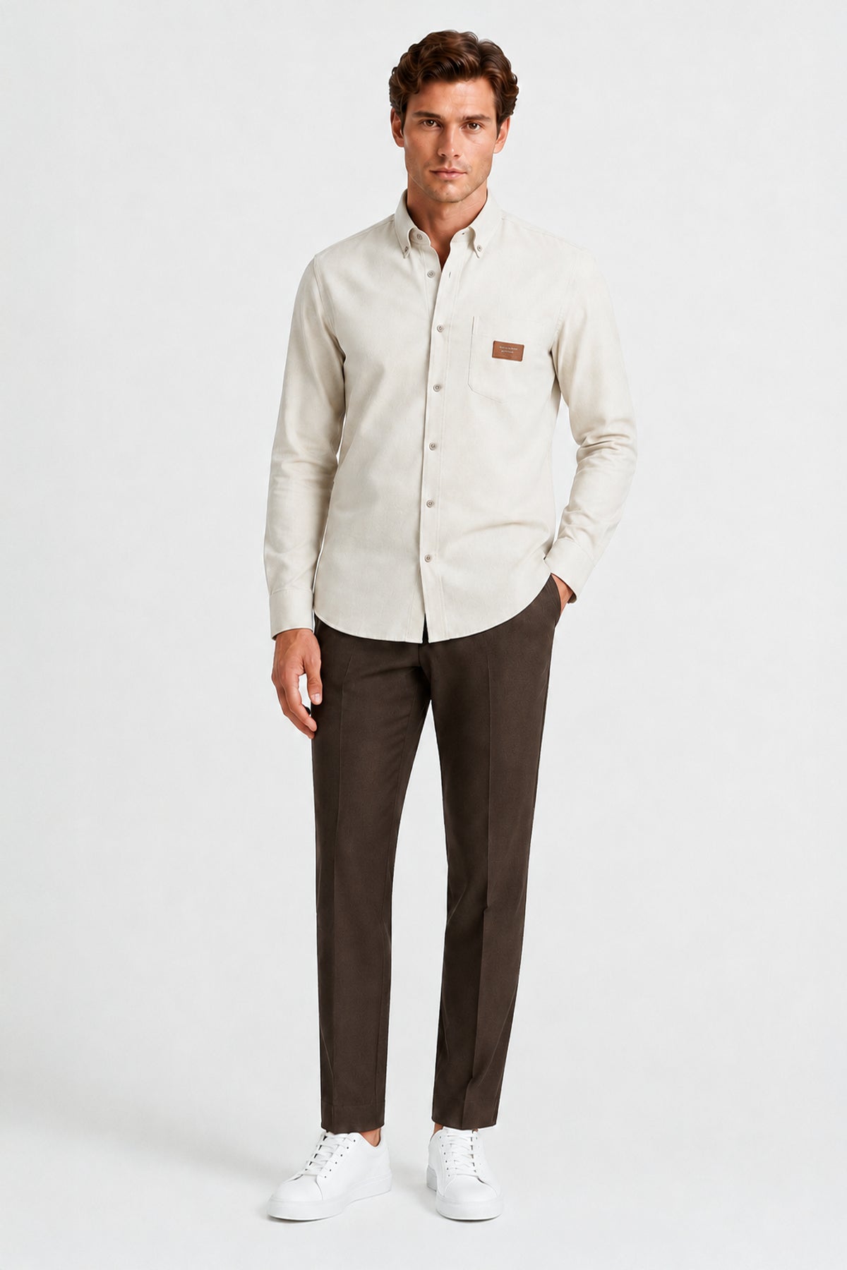ELIA – Linen Button-Down Shirt – Ecru