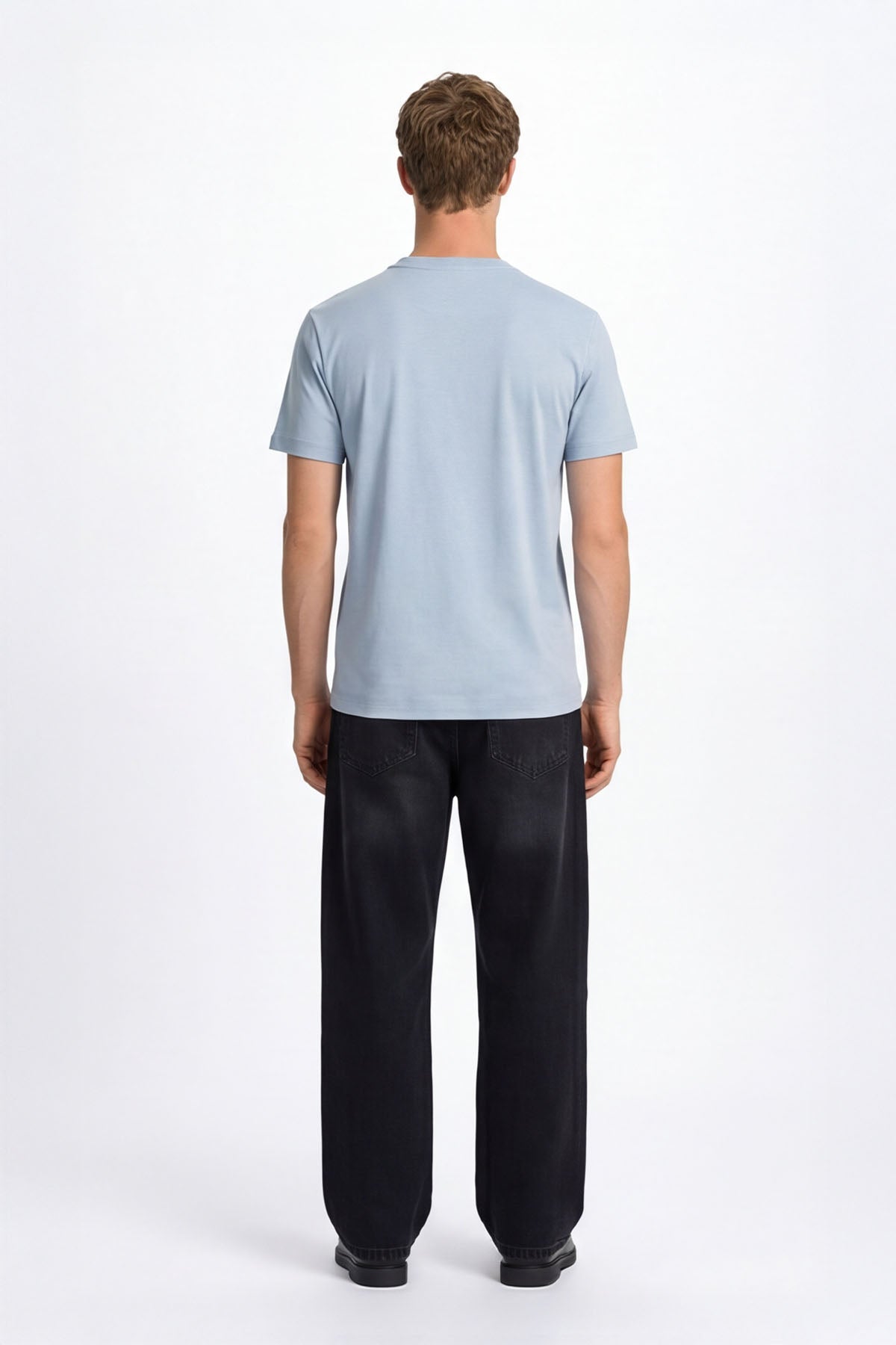 Oversized Premium T-Shirt mit Ton-in-Ton Signature-Patch – Baby Blue