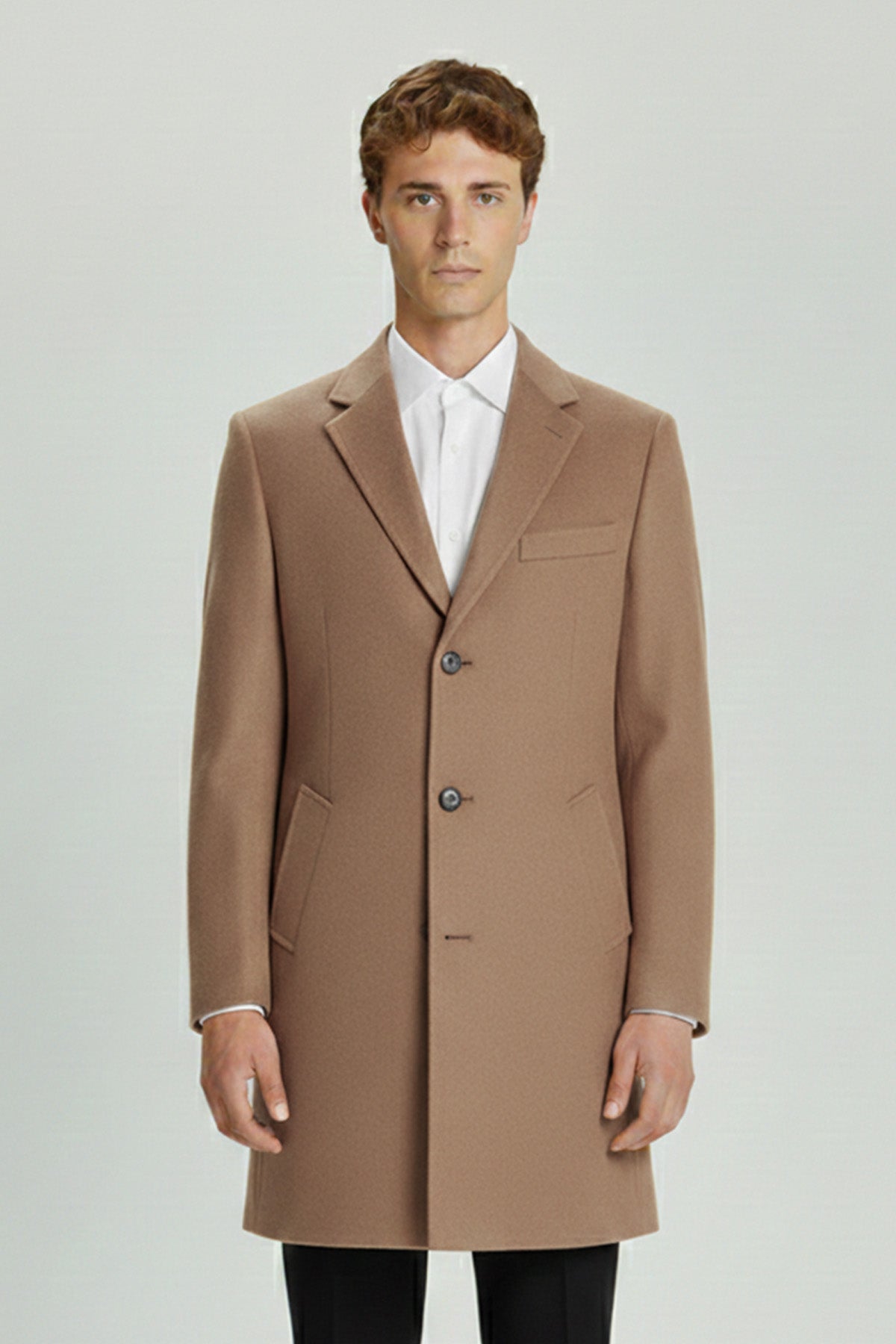 ROMANO – Wool Coat – Camel