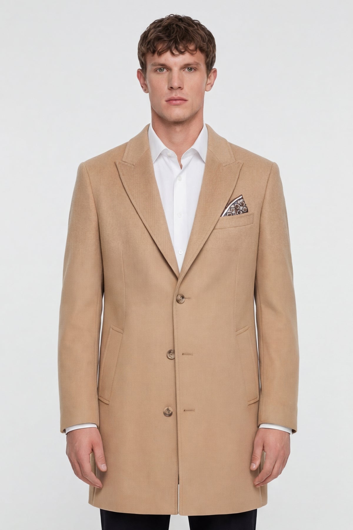 ROMANO – Wool Coat – Camel