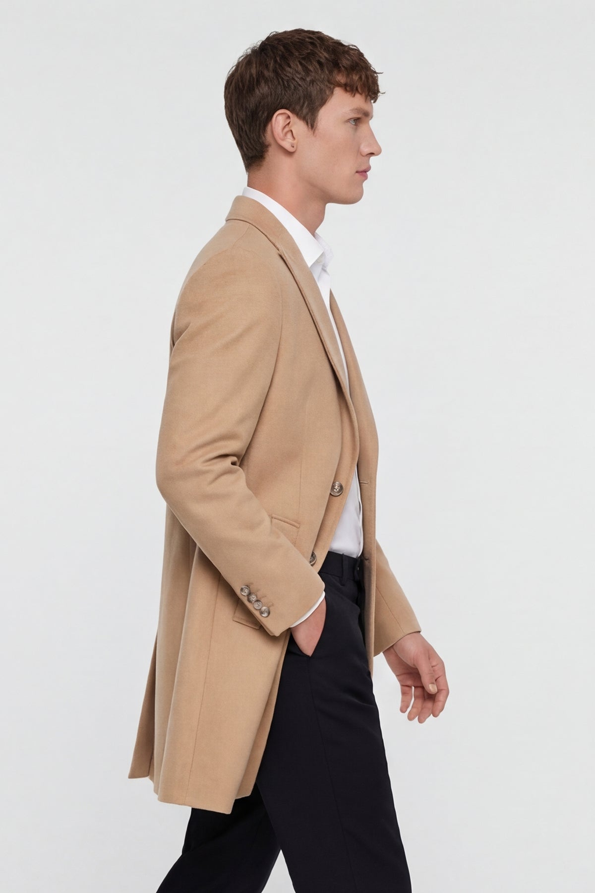 ROMANO – Wool Coat – Camel