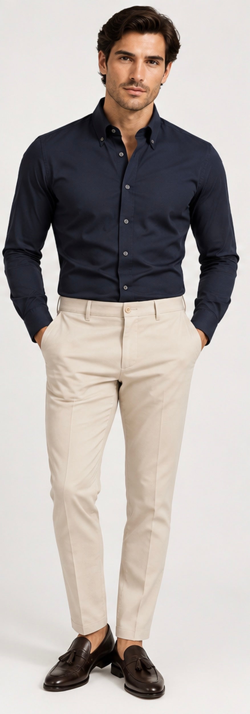 Giotelli Slim-Fit Hemd mit Button-down-Kragen – Navy