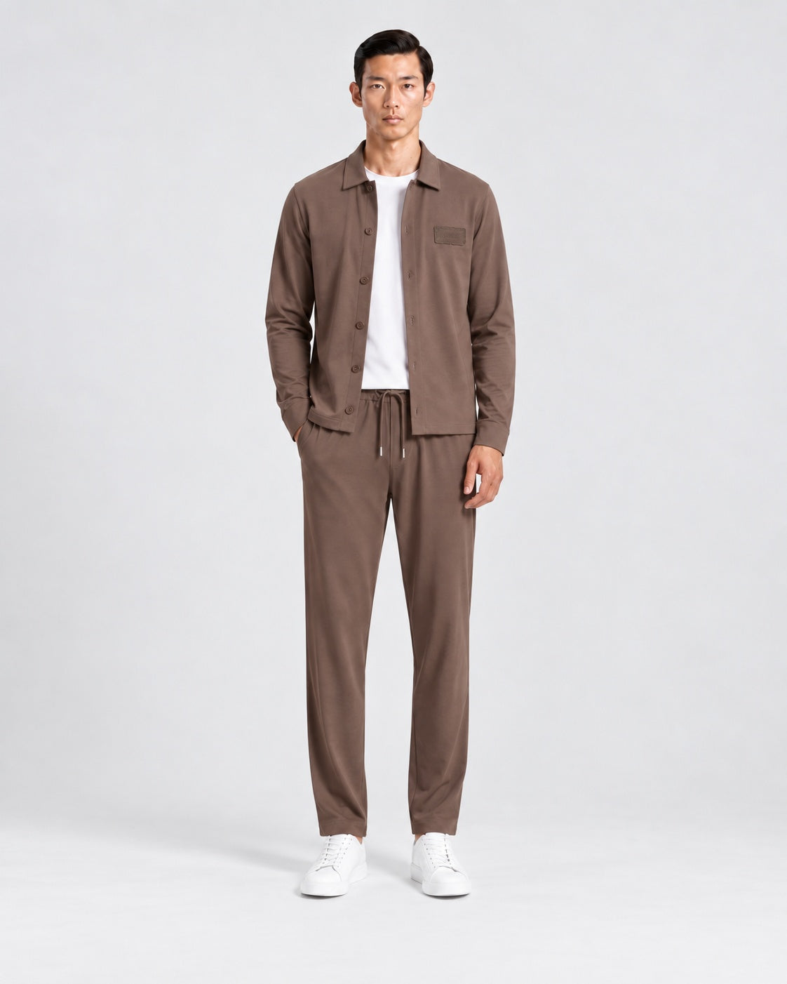 VERONA – Casual Overshirt Set – Brown
