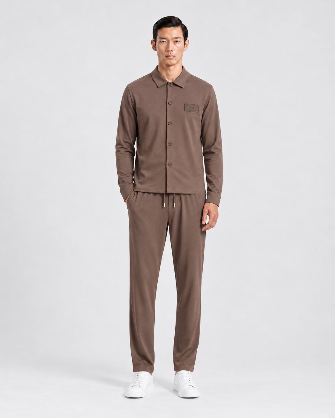 VERONA – Casual Overshirt Set – Brown