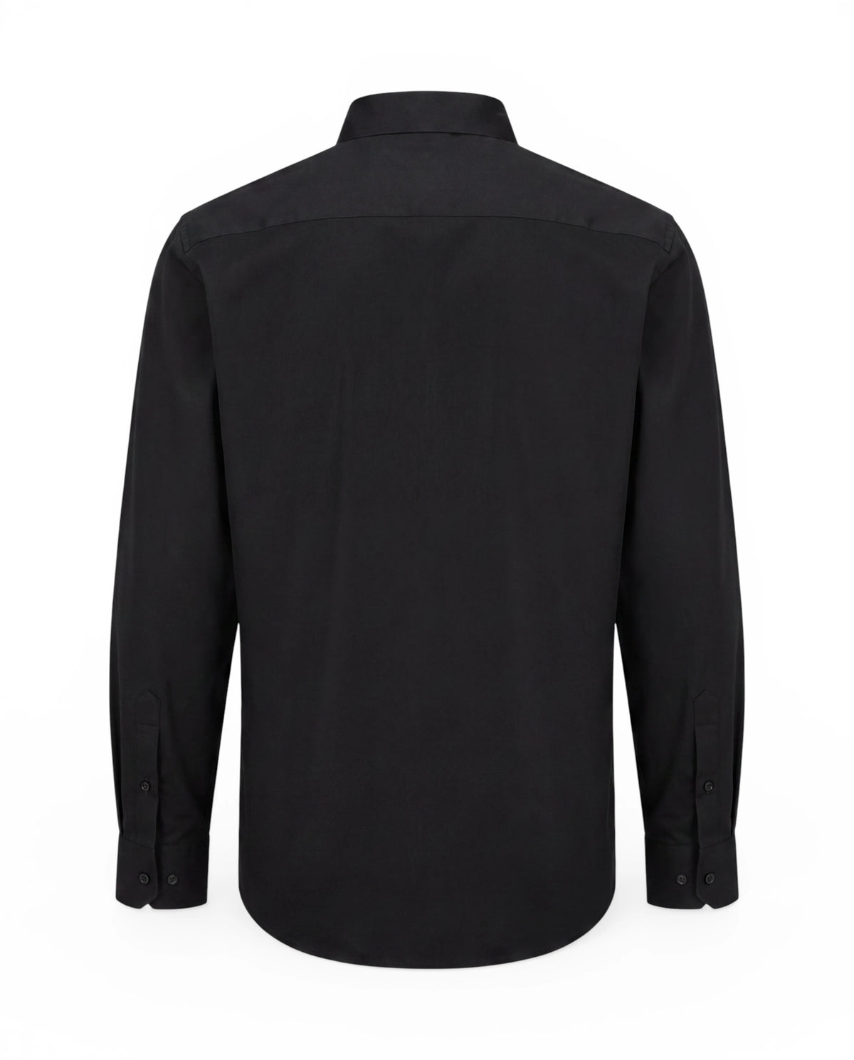 REMO – Stretch Mandarin-Collar Shirt – Black