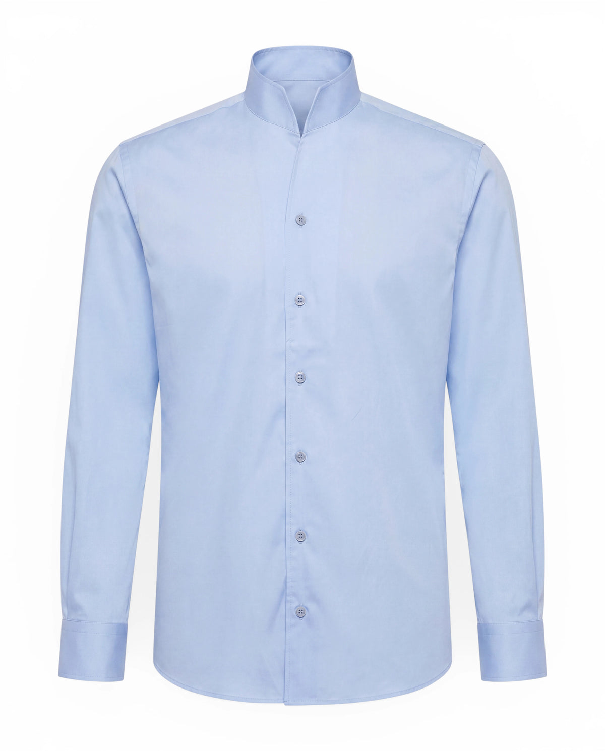 REMO – Stretch Mandarin-Collar Shirt – Blue