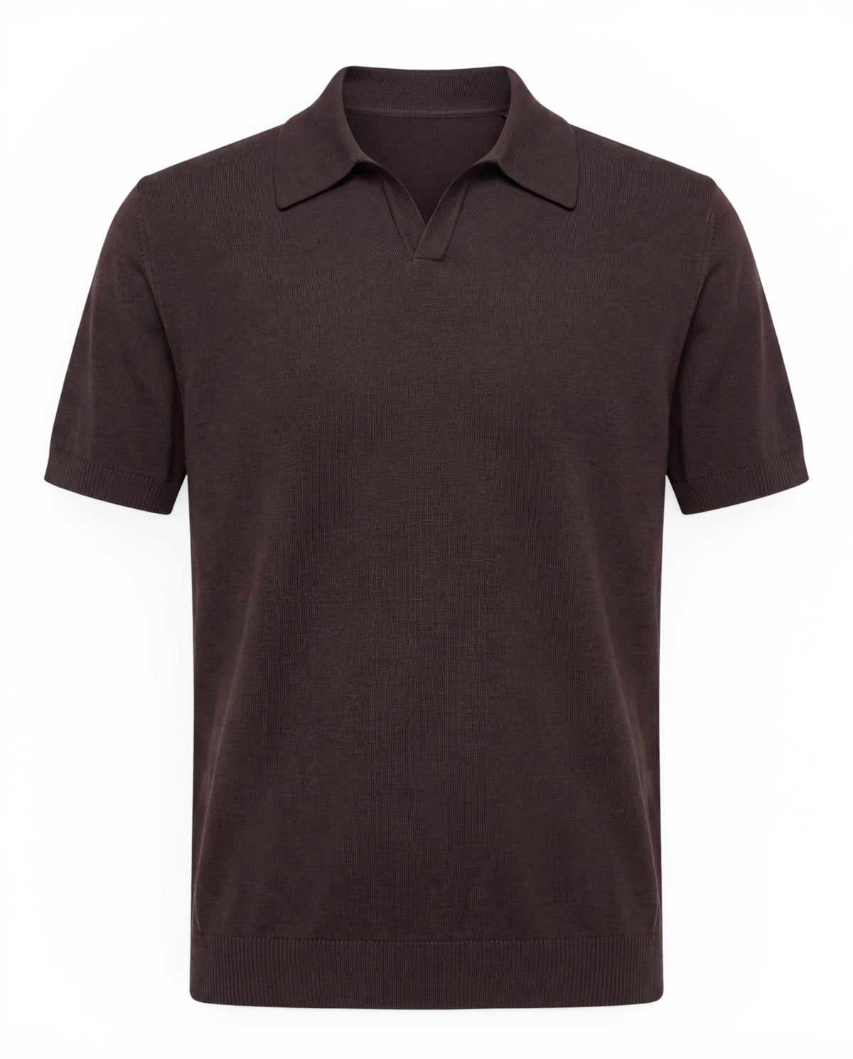 ELIO – Fine Knit Polo – Brown