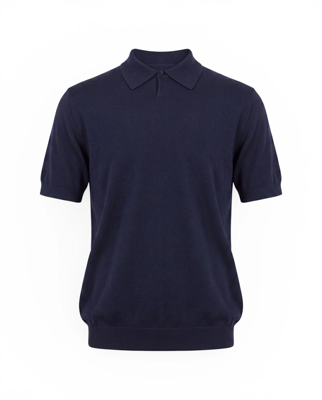 Fine Knit Polo aus EcoTang™️ Viskose-Mix#farbe_navy