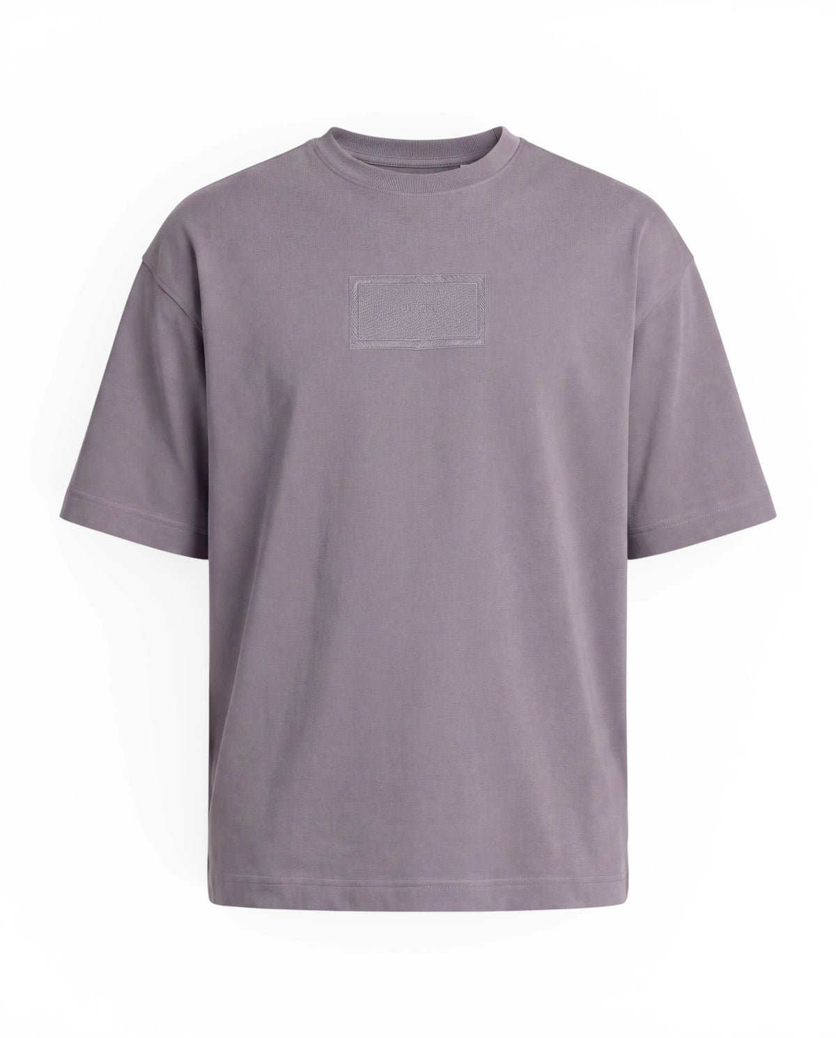 Oversized Premium T-Shirt mit Ton-in-Ton Signature-Patch – Smoke Grey