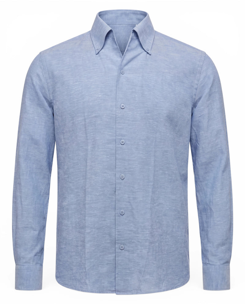 Premium Button-Down Hemd aus Lyocell-Baumwoll-Leinen